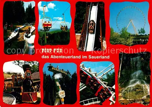 AK / Ansichtskarte Bestwig Fort Fun Abenteuerland Wasserfall Riesenrad Sommerrodelbahn Achterbahn Kat. Bestwig