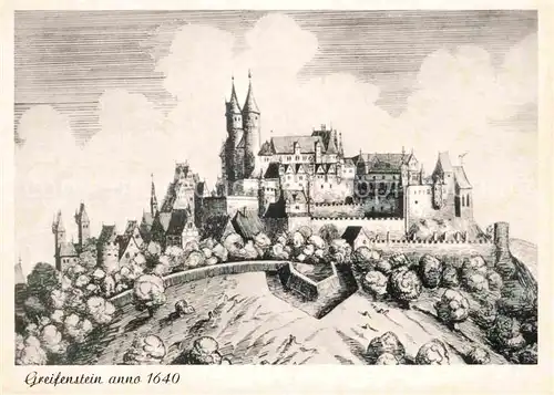 AK / Ansichtskarte Greifenstein Hessen Stich von anno 1640 Kat. Greifenstein