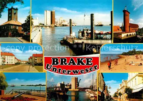 AK / Ansichtskarte Brake Unterweser Schifffahrtsmuseum Hafen Strand Haeuserpartie Innenstadt Kat. Brake (Unterweser)