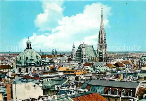 AK / Ansichtskarte Wien Stadtbild mit Stefansdom Peterskirche Kat. Wien