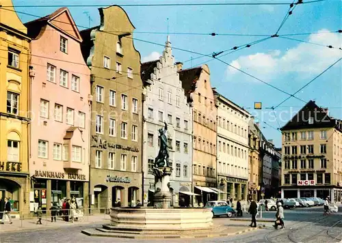 AK / Ansichtskarte Augsburg Merkurbrunnen Giebelhaeuser Kat. Augsburg