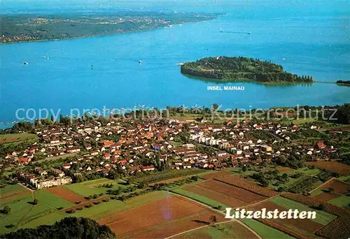 AK / Ansichtskarte Litzelstetten Bodensee Insel Mainau Fliegeraufnahme