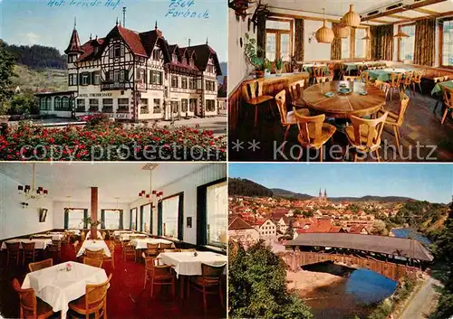 AK / Ansichtskarte Forbach Baden Hotel Friedrichshof Restaurant Holzbruecke Kat. Forbach
