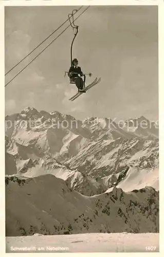 AK / Ansichtskarte Sessellift Skilift Nebelhorn Kat. Bahnen
