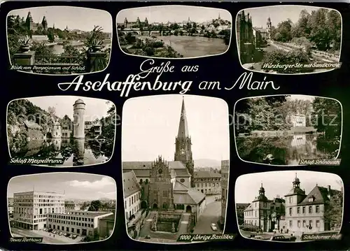 AK / Ansichtskarte Aschaffenburg Main Schloss Schoenbusch Rathaus Basilika Kat. Aschaffenburg