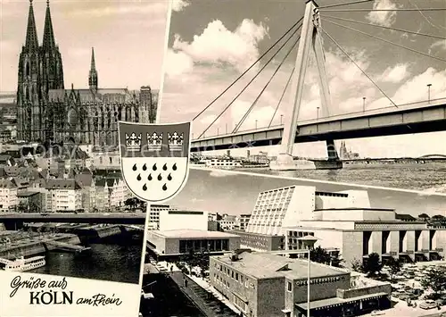 AK / Ansichtskarte Koeln Rhein Dom Severinsbruecke Opernhaus Kat. Koeln