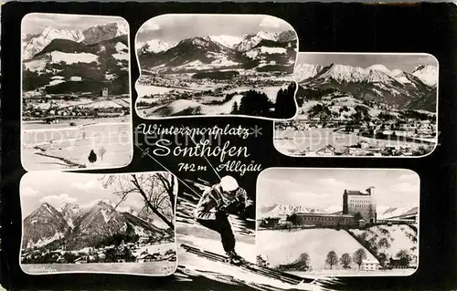 AK / Ansichtskarte Sonthofen Oberallgaeu Seepartie Burg Skigebiet Kat. Sonthofen