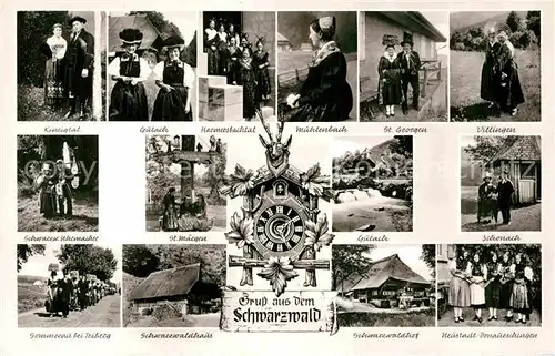 AK / Ansichtskarte Schwarzwald Trachten und Haeuser aus dem suedlichen Schwarzwald Kat. Regionales