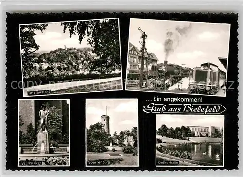 AK / Ansichtskarte Bielefeld Leineweber Sparrenburg Oetkerhalle Dampflokomotiven Kat. Bielefeld