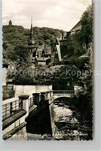 AK / Ansichtskarte Langenberg Rheinland Ev Kirche mit Bismarckturm Kat. Velbert