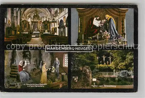 AK / Ansichtskarte Hardenberg Neviges Klosterkirche Inneres Josefs Tod Hl Familie im Haus Nazareth Kreuzigungsgruppe