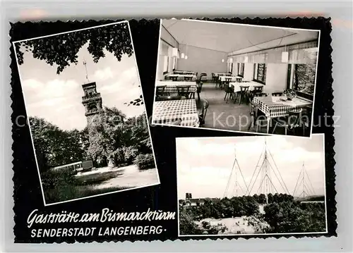AK / Ansichtskarte Langenberg Rheinland Gaststaette am Bismarkturm Gastraum Sender Kat. Velbert