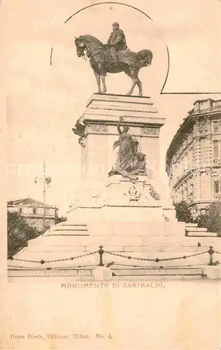 AK / Ansichtskarte Milano Monumento di Garibaldi Kat. Italien