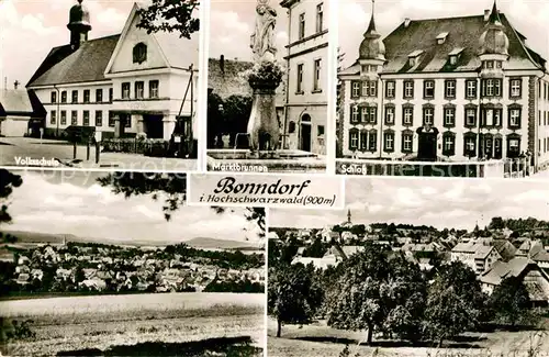 AK / Ansichtskarte Bonndorf Schwarzwald Volksschule Schloss Marktbrunnen Kat. Bonndorf
