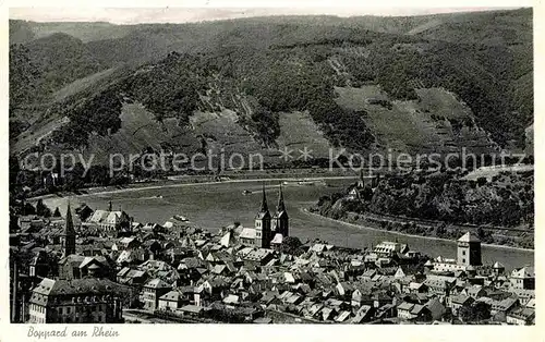 AK / Ansichtskarte Boppard Rhein Fliegeraufnahme mit Rehin Kat. Boppard