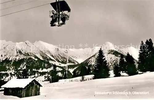 AK / Ansichtskarte Oberstdorf Sesselbahn Schoenblick Kat. Oberstdorf