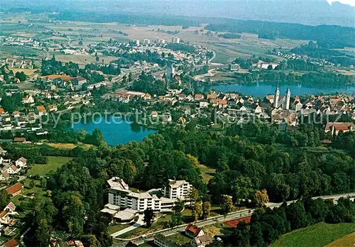AK / Ansichtskarte Bad Waldsee Schlossparkklinik Moorheilbad Fliegeraufnahme Kat. Bad Waldsee