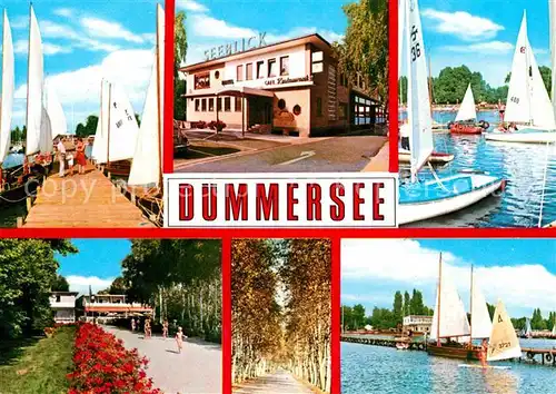 AK / Ansichtskarte Lembruch Duemmersee Hotel Restaurant Cafe Seeblick Segelboote Uferpromenade