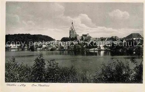 AK / Ansichtskarte Moelln Lauenburg Stadtsee mit Kirche Kat. Moelln