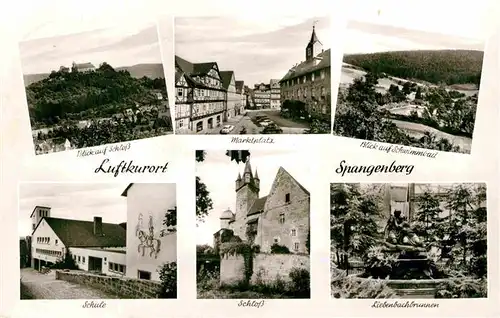 AK / Ansichtskarte Spangenberg Hessen Schloss Schule Liebenbachbrunnen Marktplatz Kat. Spangenberg