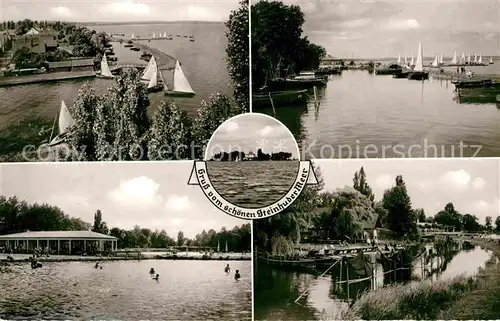 AK / Ansichtskarte Steinhuder Meer Segelregatta Strandbad Anlegestelle Kat. Wunstorf