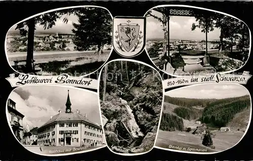 AK / Ansichtskarte Bonndorf Schwarzwald Blick vom Lindenbuck Rathaus Brunnen  Kat. Bonndorf