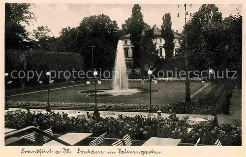 AK / Ansichtskarte Frankfurt Main Foentaene im Palmgarten Kat. Frankfurt am Main