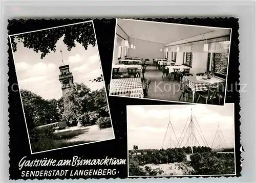 AK / Ansichtskarte Langenberg Rheinland Gaststaette am Bismarckturm Gastraum Sender Kat. Velbert