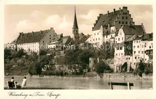 AK / Ansichtskarte Wasserburg Inn Burg Innpartie Kat. Wasserburg a.Inn