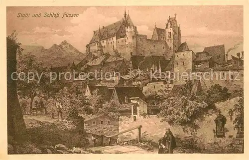 AK / Ansichtskarte Fuessen Allgaeu Stadt und Schloss Fuessen Kat. Fuessen