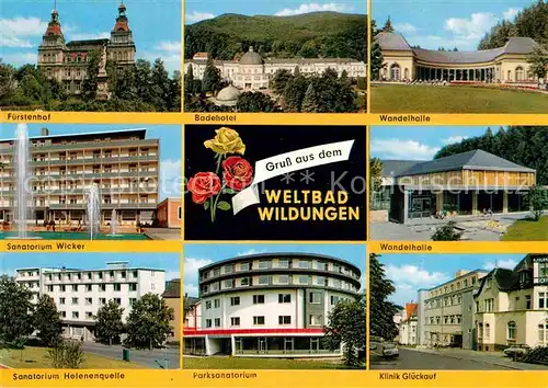 AK / Ansichtskarte Bad Wildungen Fuerstenhof Badehotel Sanatorium Wicker Parksanatorium  Kat. Bad Wildungen