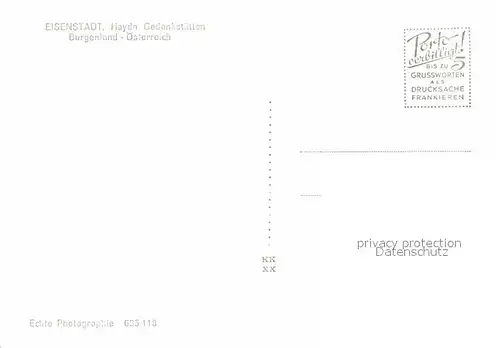 AK / Ansichtskarte Eisenstadt Haydn Gedenkstaetten Kat. Eisenstadt