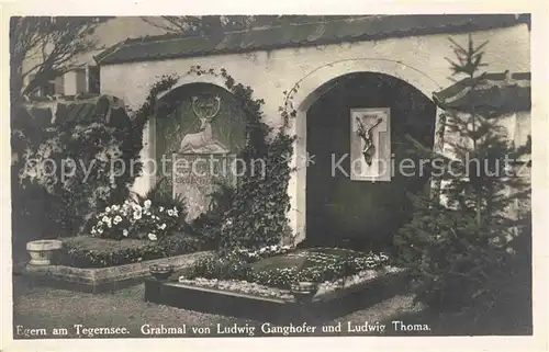 AK / Ansichtskarte Egern Tegernsee Grabmal von Ludwig Ganghofer und Ludwig thoma Kat. Rottach Egern