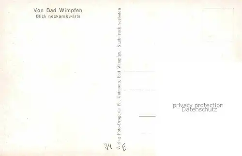 AK / Ansichtskarte Bad Wimpfen Neckarpartie Kat. Bad Wimpfen