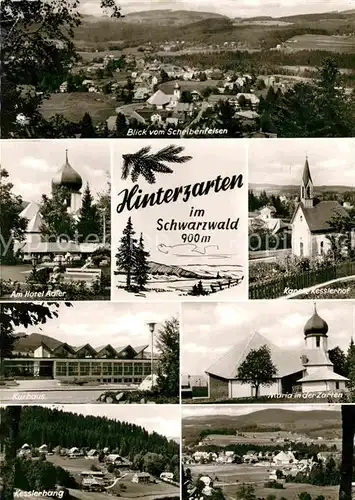 AK / Ansichtskarte Hinterzarten Blick vom Scheibenfelsen Kapelle Kesslerhof Hotel Adler Kat. Hinterzarten