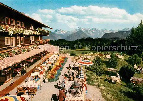 AK / Ansichtskarte Sonthofen Oberallgaeu Alpen Moor und Kneippbad Sonnenalp Terrasse Alpenpanorama Kat. Sonthofen