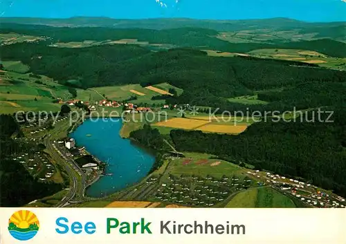 AK / Ansichtskarte Kirchheim Hessen See Park Fliegeraufnahme Kat. Kirchheim