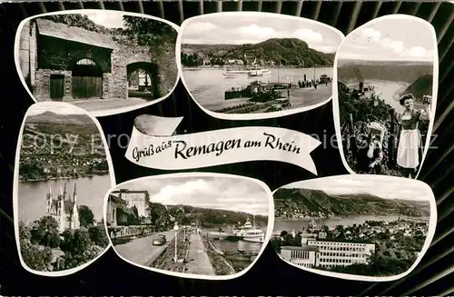 AK / Ansichtskarte Remagen Burg Rhein mit Dampfer Weinlese Kat. Remagen