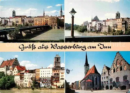 AK / Ansichtskarte Wasserburg Inn Innbruecke Innpartie Schloss Kirche Kat. Wasserburg a.Inn