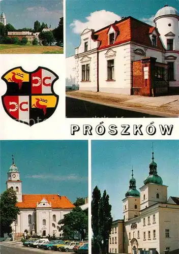 AK / Ansichtskarte Proskau Proszkow Kamieniczka Kosciol Sw. Jerzego Zamek Pruszkowskich
