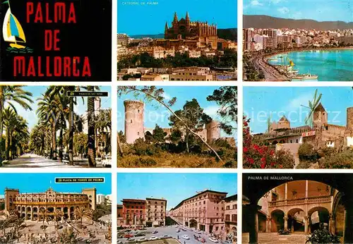 AK / Ansichtskarte Palma de Mallorca Catedral Paseo de Sagrera Plaza de Toros de Palma Kat. Palma de Mallorca