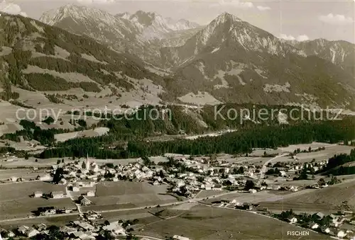 AK / Ansichtskarte Fischen Allgaeu Fliegeraufnahme mit Entenkopf und Nebelhorn Kat. Fischen i.Allgaeu