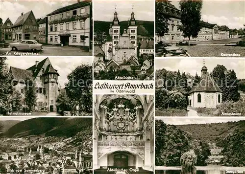 AK / Ansichtskarte Amorbach Abteikirche Konventbau Amorsbrunn Seegarten Heimatmuseum Kat. Amorbach