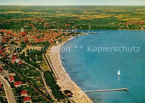 AK / Ansichtskarte Eckernfoerde Luftaufnahme Strand  Kat. Eckernfoerde