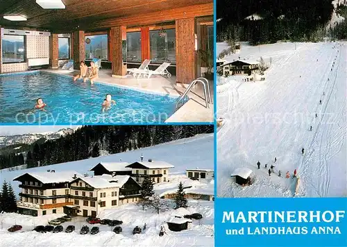 AK / Ansichtskarte Sankt MartInnkreis Gasthof Martinerhof Sankt Martin Lammertal Winter Skilift Kat. Sankt Martin im Innkreis