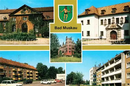 AK / Ansichtskarte Bad Muskau Oberlausitz Moorbas Schloss und Schlossruine  Kat. Bad Muskau