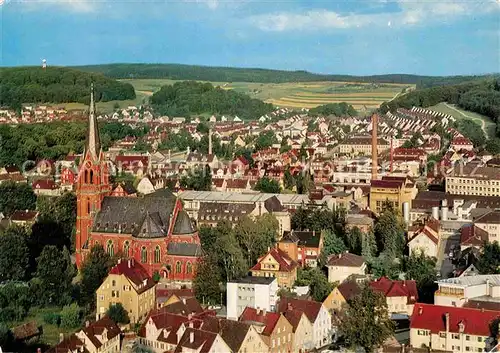 AK / Ansichtskarte Heidenheim Brenz Fliegeraufnahme Pauluskirche Blick vom Schloss Hellenstein Kat. Heidenheim an der Brenz