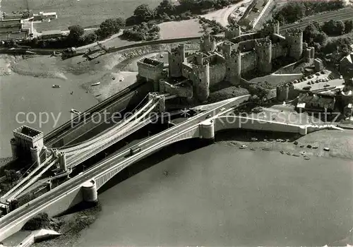 AK / Ansichtskarte Caernarvon Fliegeraufnahme Conwy Castle  Kat. Caernarfon