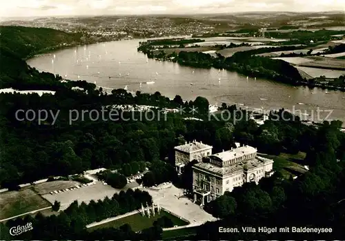 AK / Ansichtskarte Essen Ruhr Fliegeraufnahme Villa Huegel mit Baldeneysee Kat. Essen