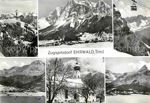 AK / Ansichtskarte Ehrwald Tirol Kirche Seilbahn Panorama Gipfelkreuz